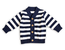 Load image into Gallery viewer, Milan Knit Navy Stripe Cardigan and Capri Pants with Pockets
